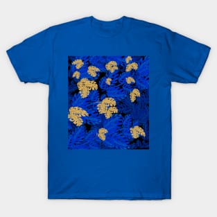 Gold blue leaves T-Shirt